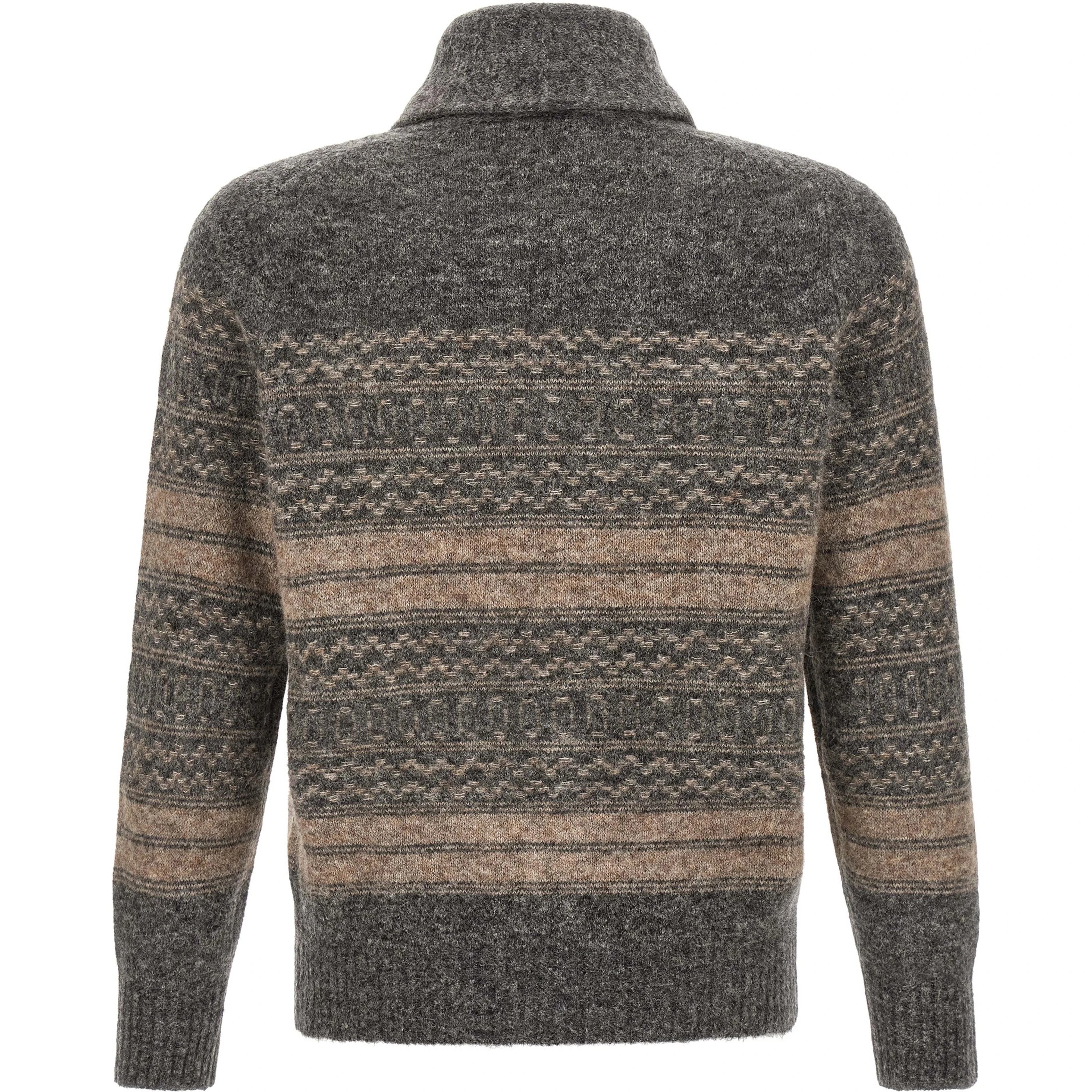 Gray Alpaca Leather Cardigan
