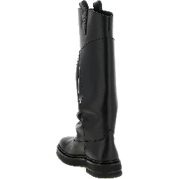 Black Calfskin Over The Knee