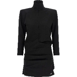 Black Viscose Short Dress