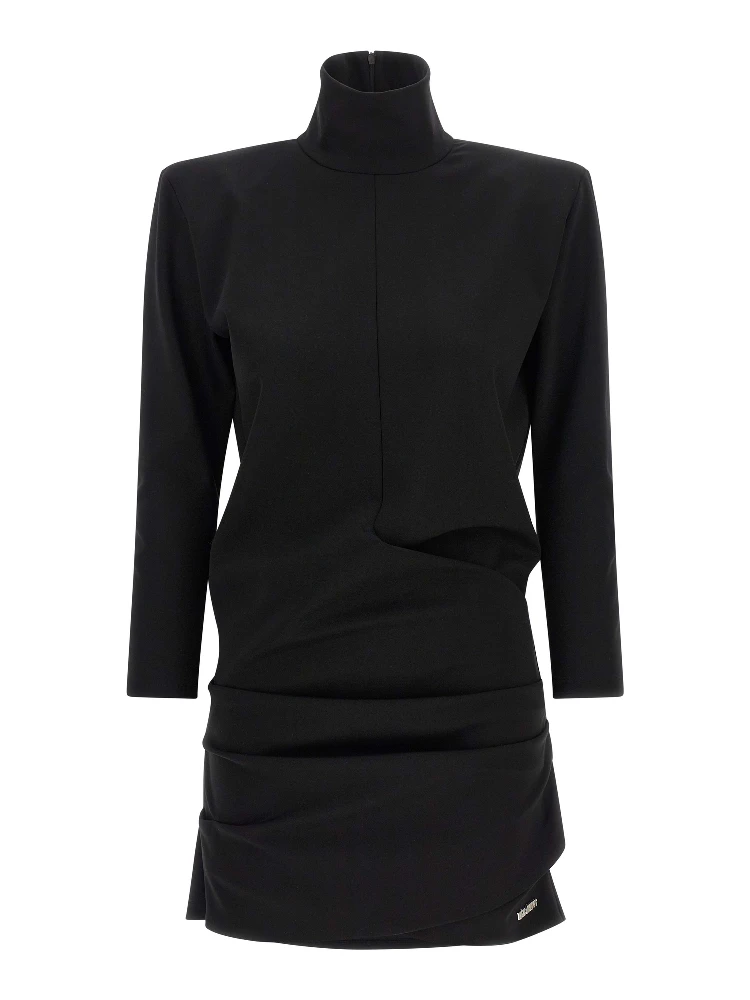 Black Viscose Short Dress