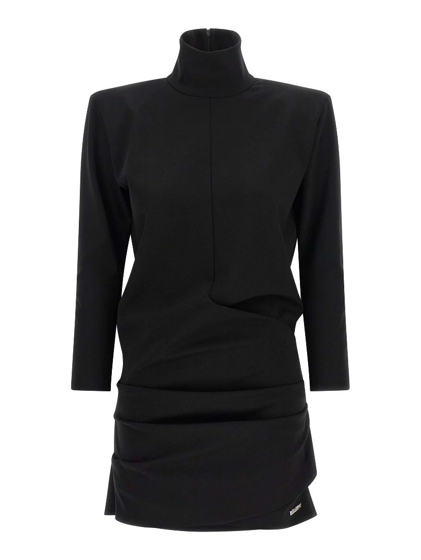 Black Viscose Short Dress