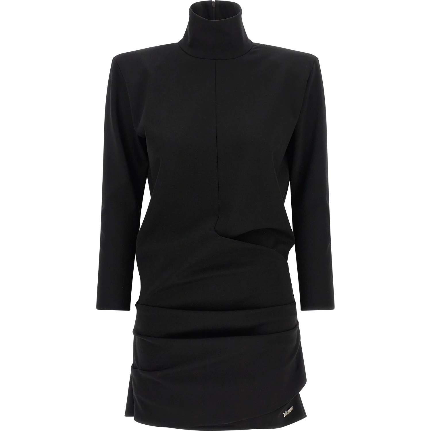 Black Viscose Short Dress