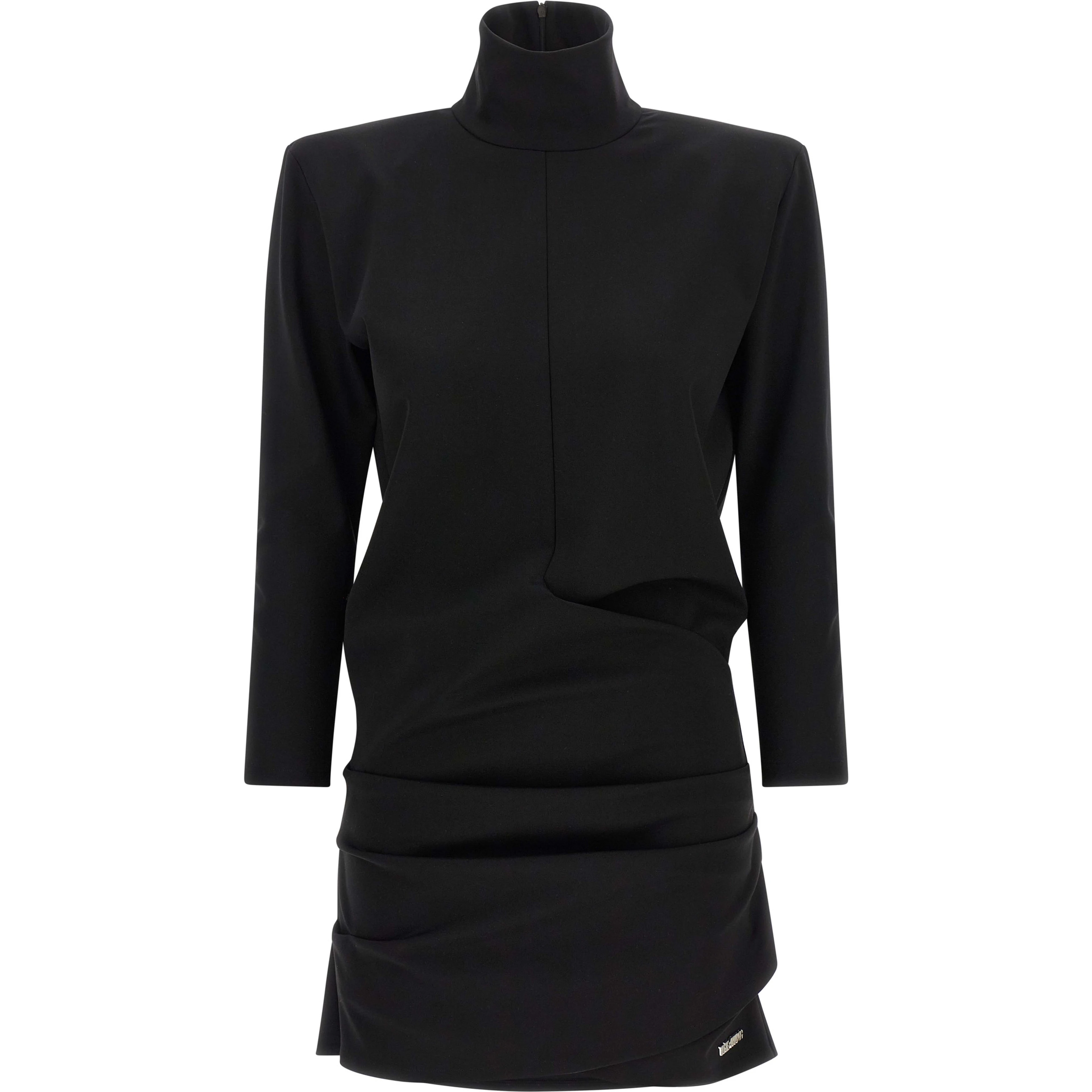 Black Viscose Short Dress