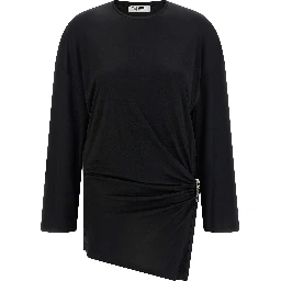 Black Viscose Short Dress