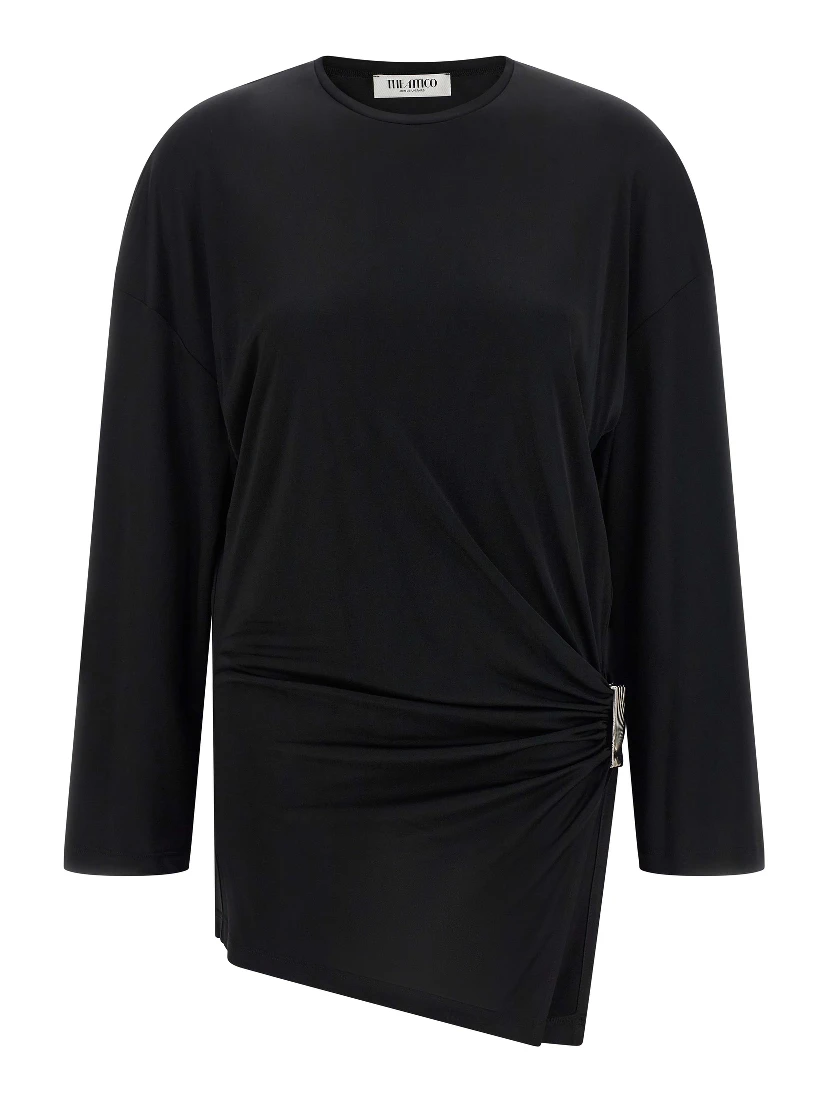 Black Viscose Short Dress