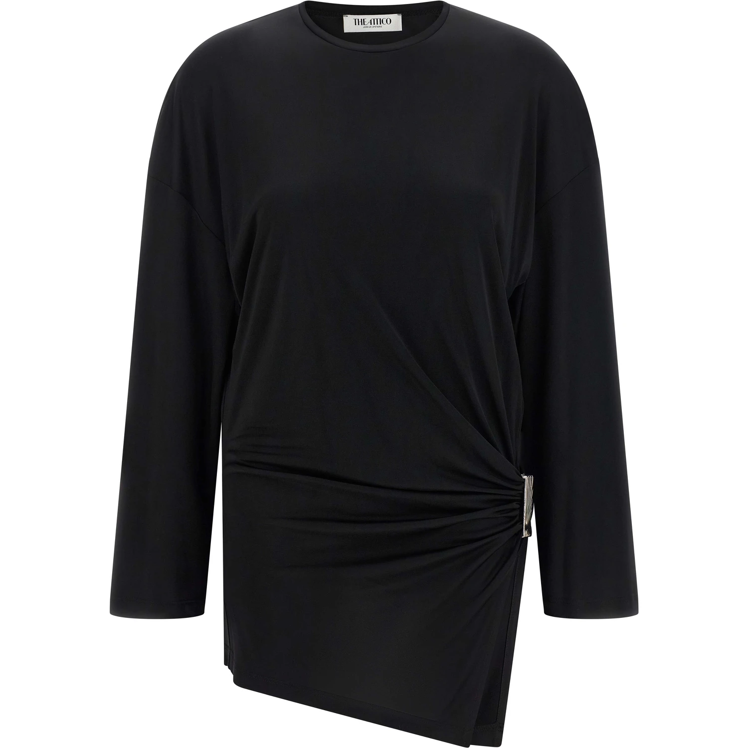 Black Viscose Short Dress