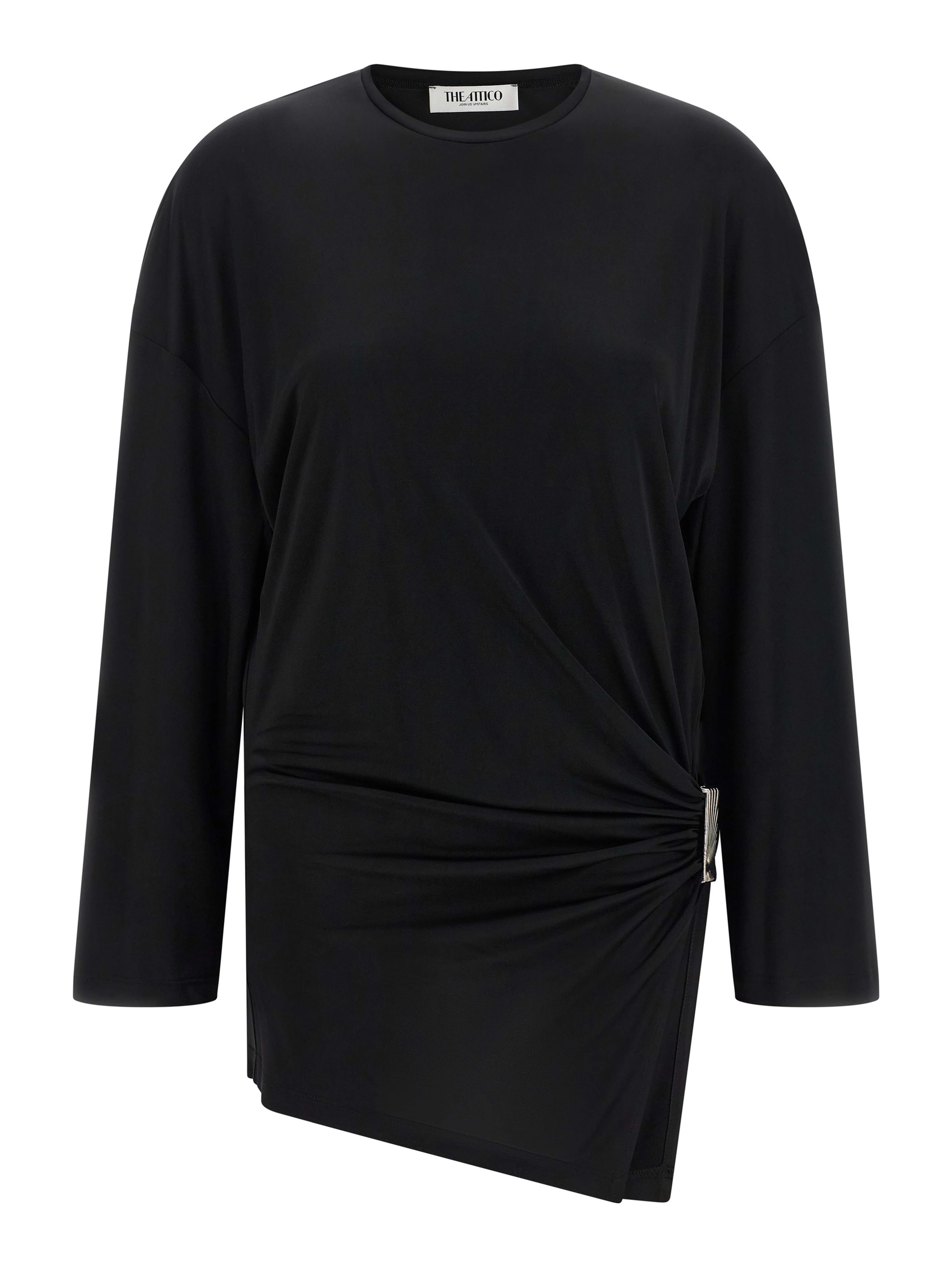 Black Viscose Short Dress