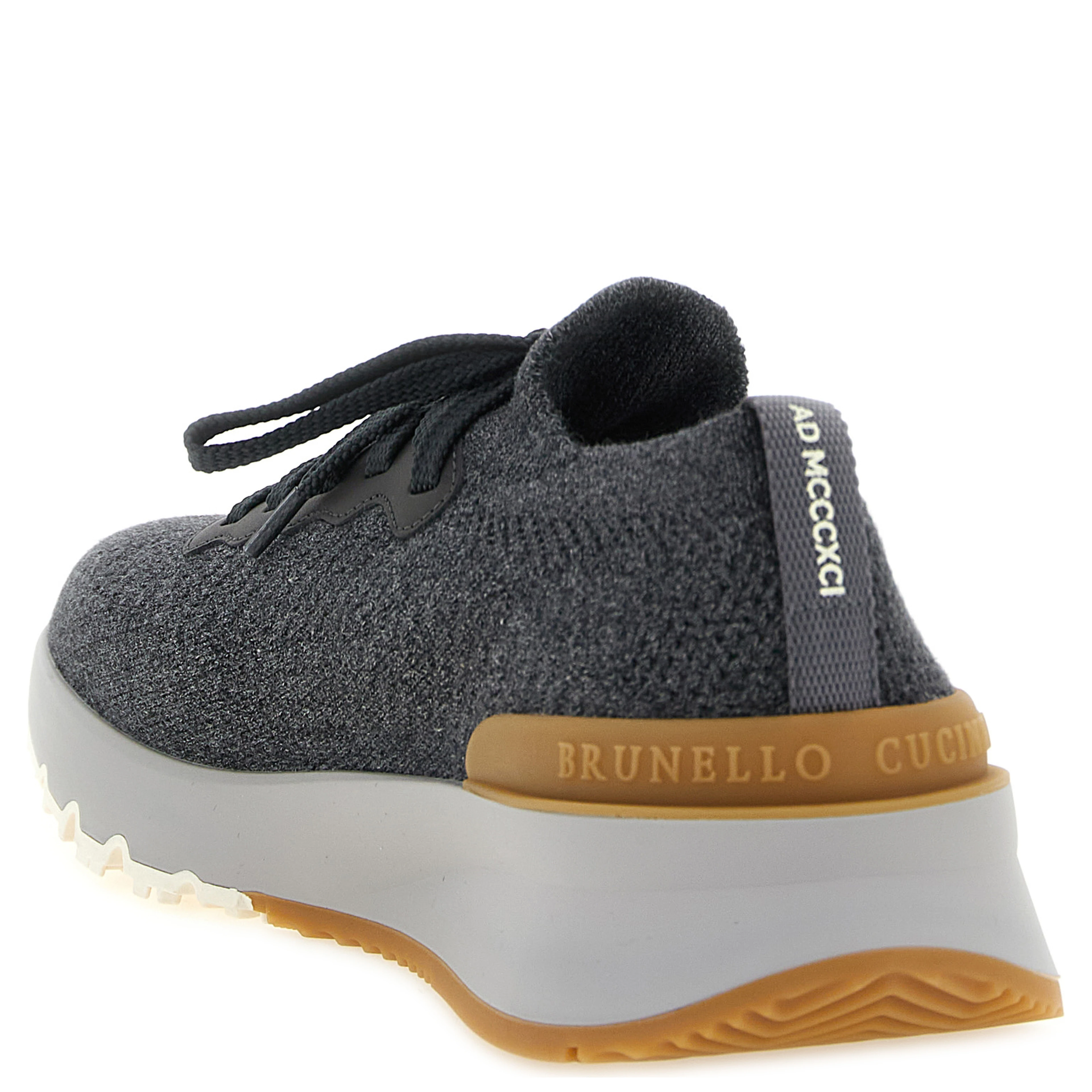 Gray Cotton Athletic Sneakers