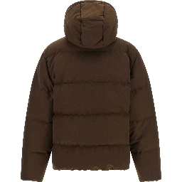 Brown Polyester Full-Length Jacket