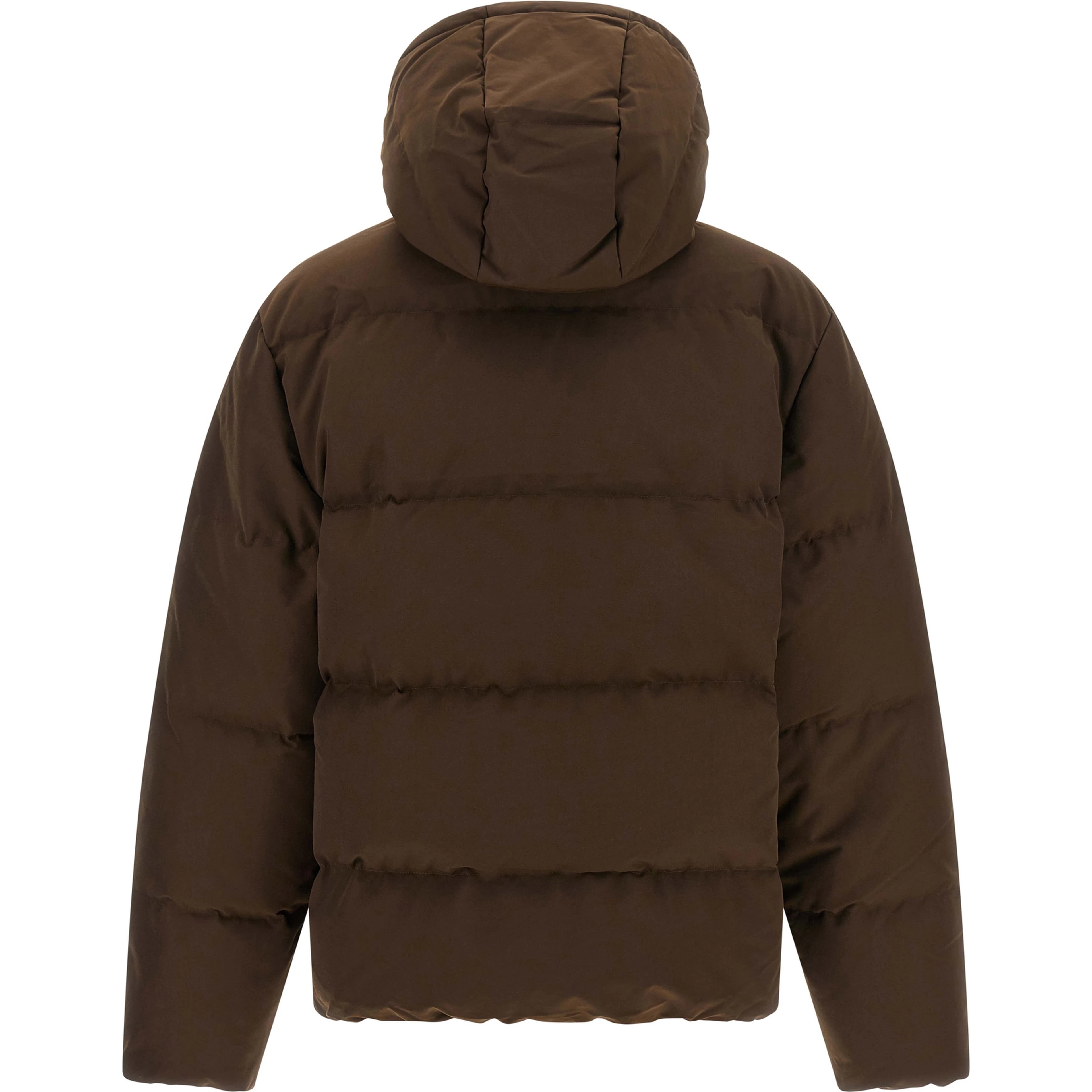 Brown Polyester Full-Length Jacket