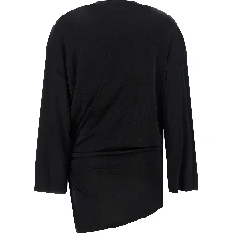 Black Viscose Short Dress