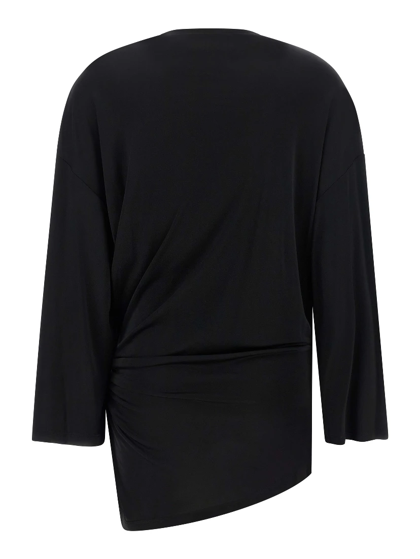 Black Viscose Short Dress