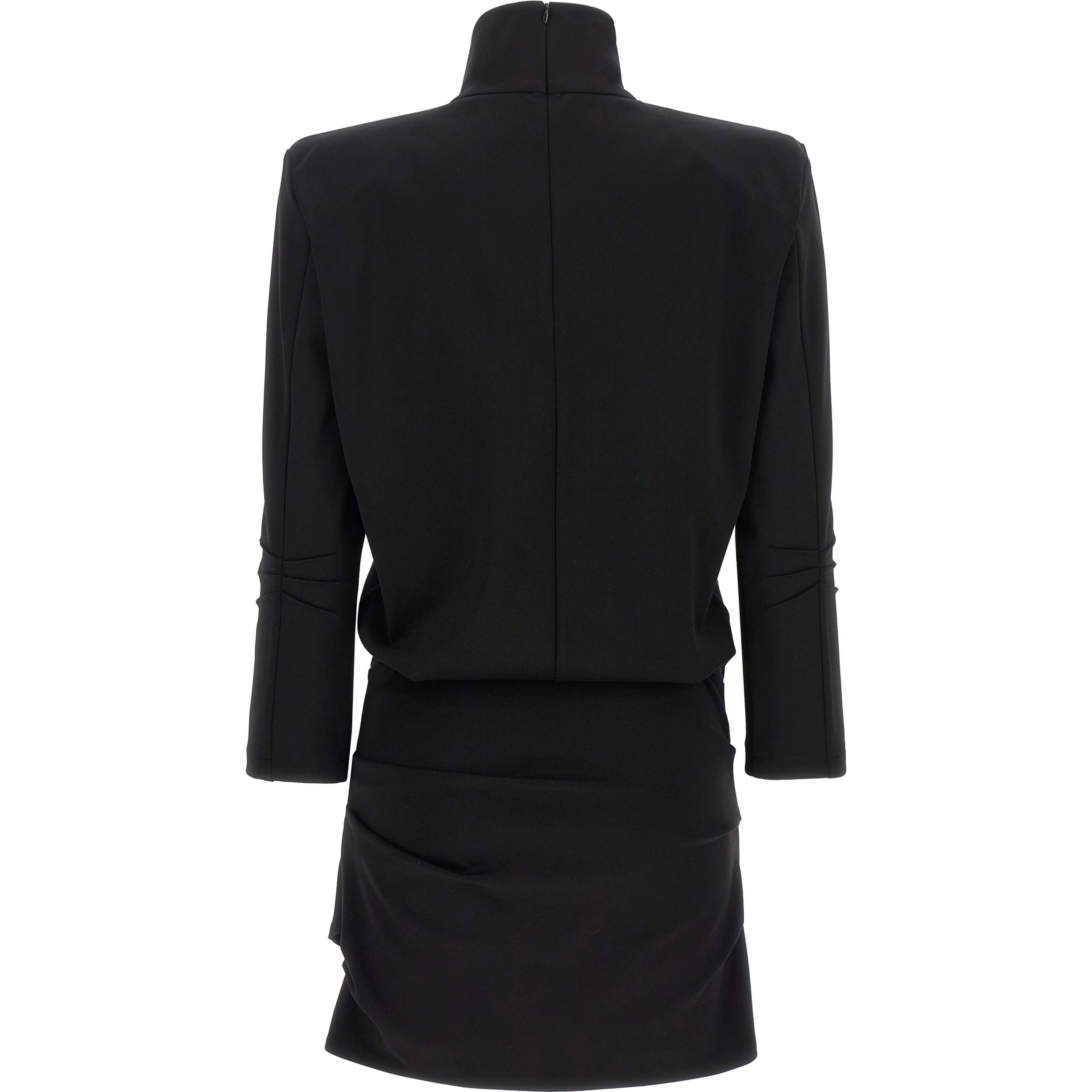 Black Viscose Short Dress