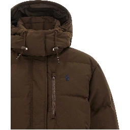 Brown Polyester Full-Length Jacket