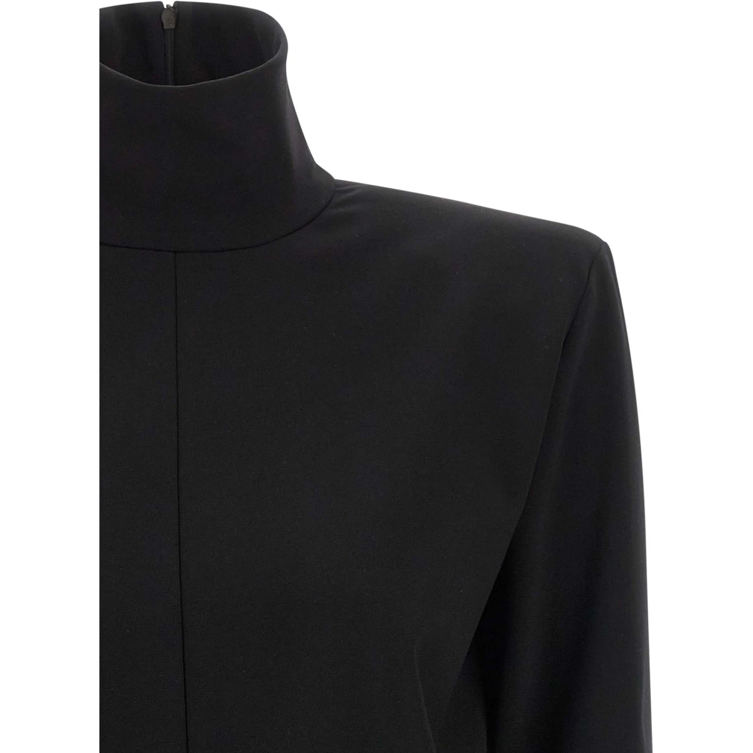 Black Viscose Short Dress