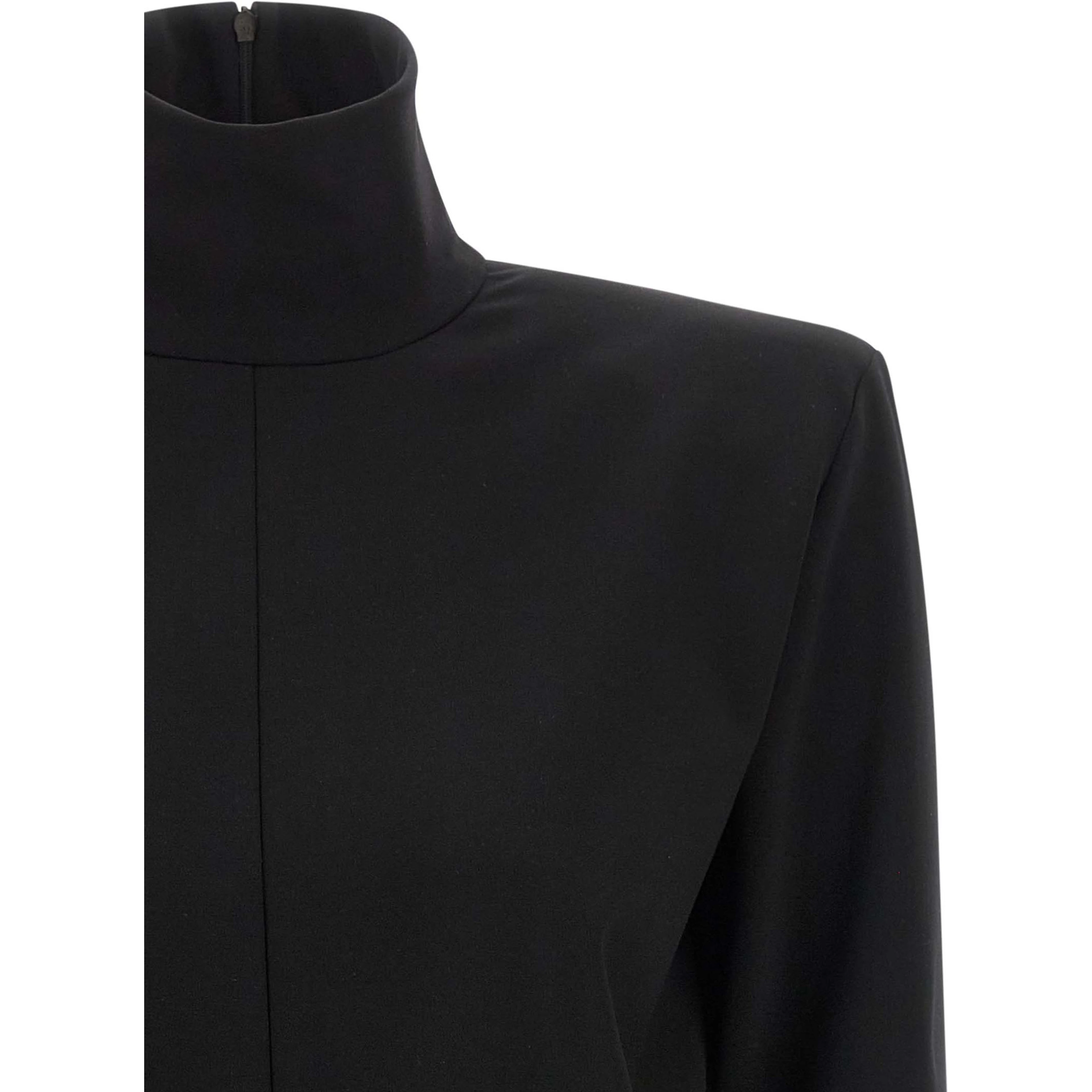 Black Viscose Short Dress