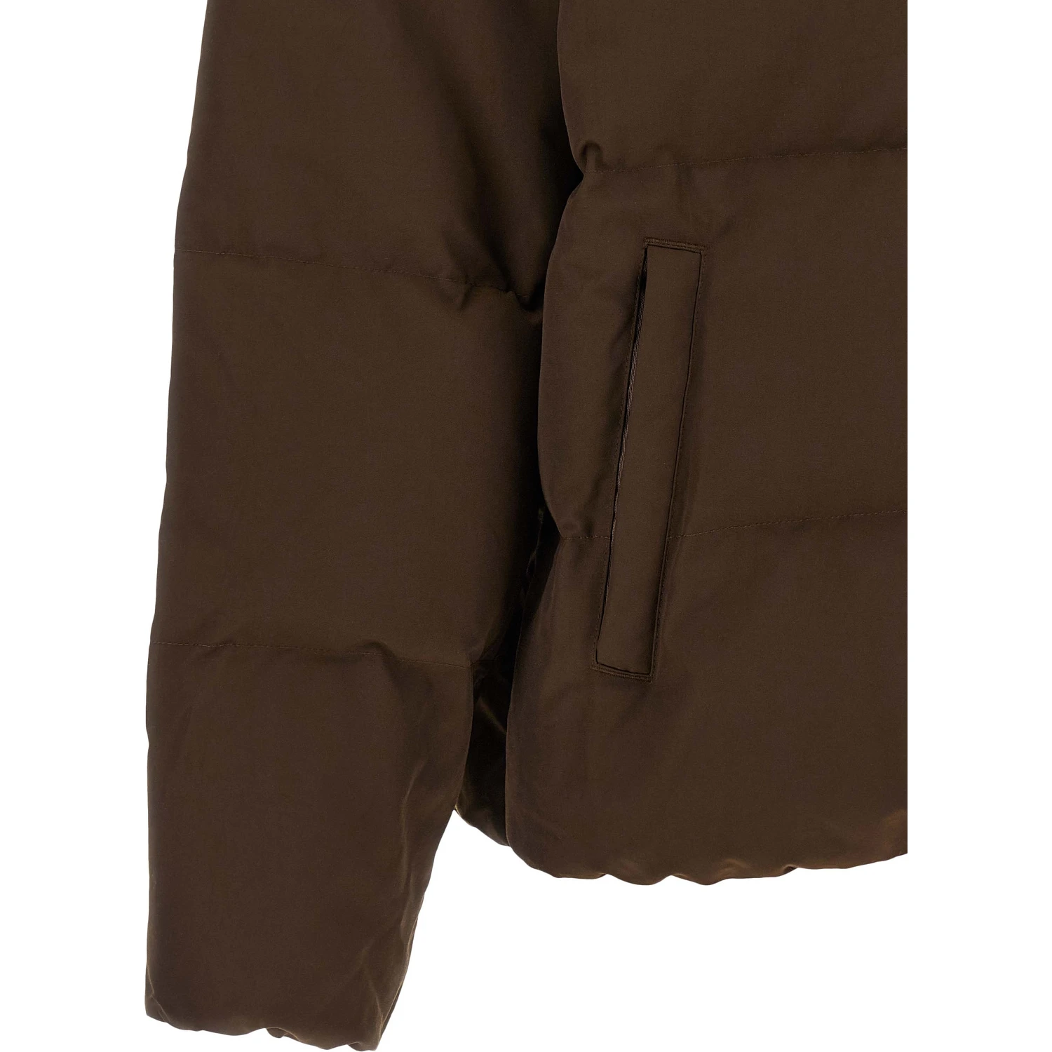 Brown Polyester Full-Length Jacket