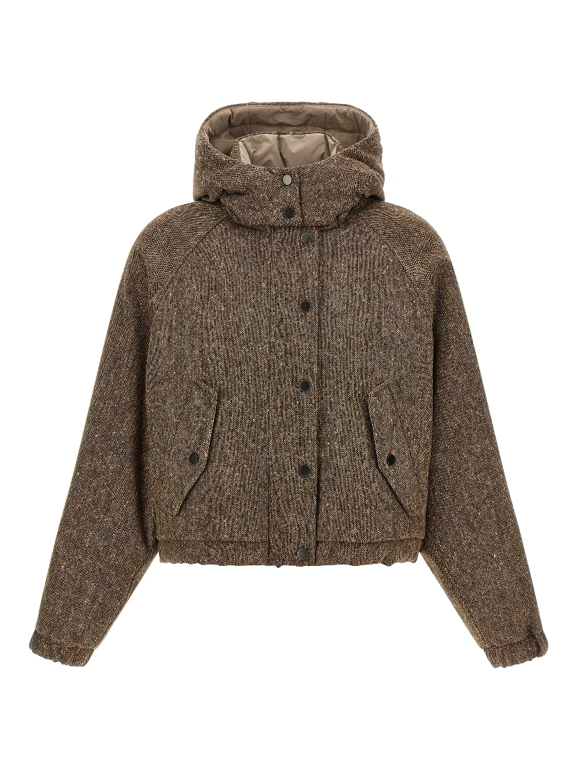 Brown Virgin Wool Full-Length Jacket