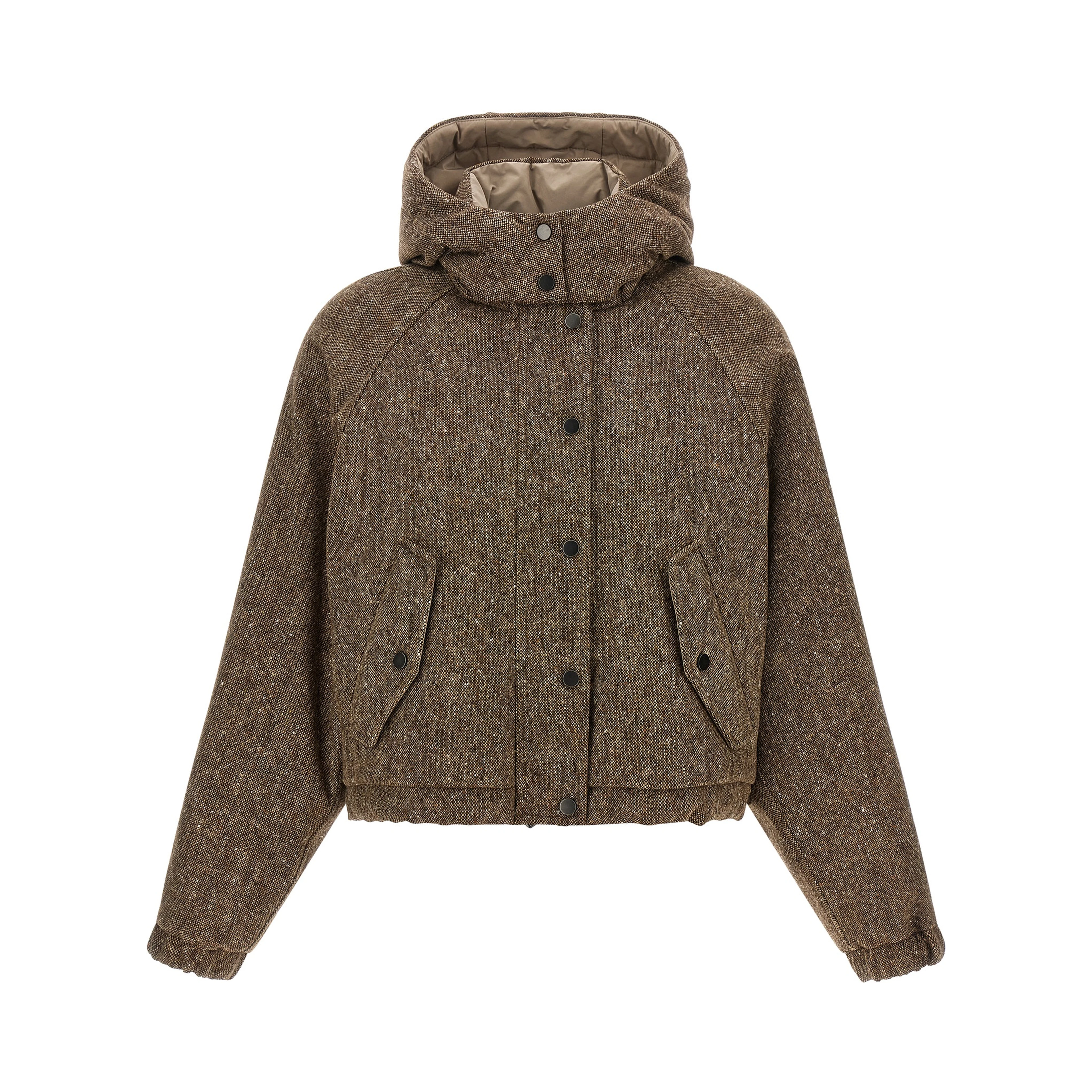 Brown Virgin Wool Full-Length Jacket