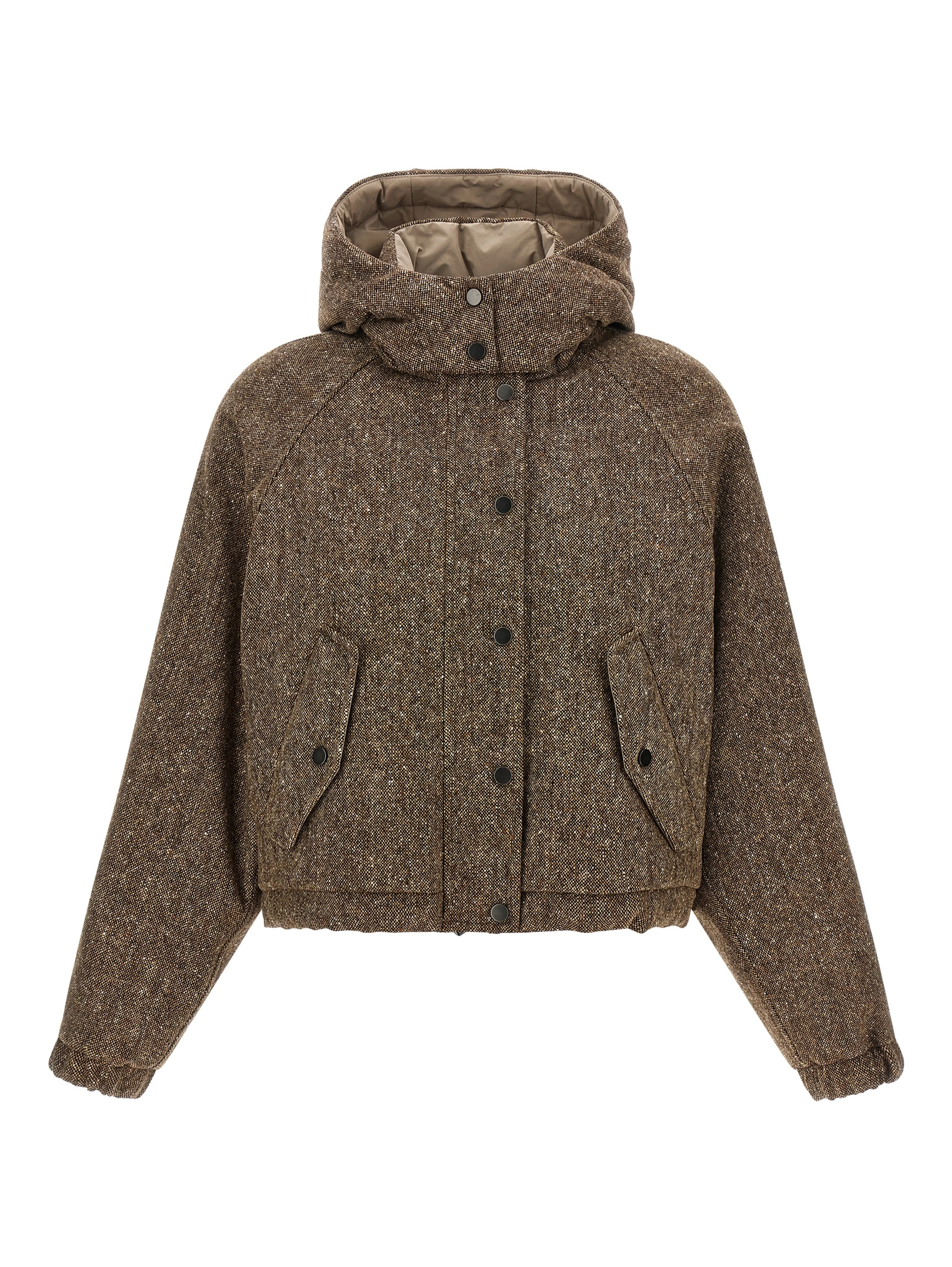 Brown Virgin Wool Full-Length Jacket