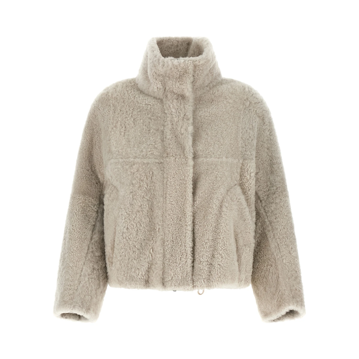 Beige Lamb Leather Full-Length Jacket