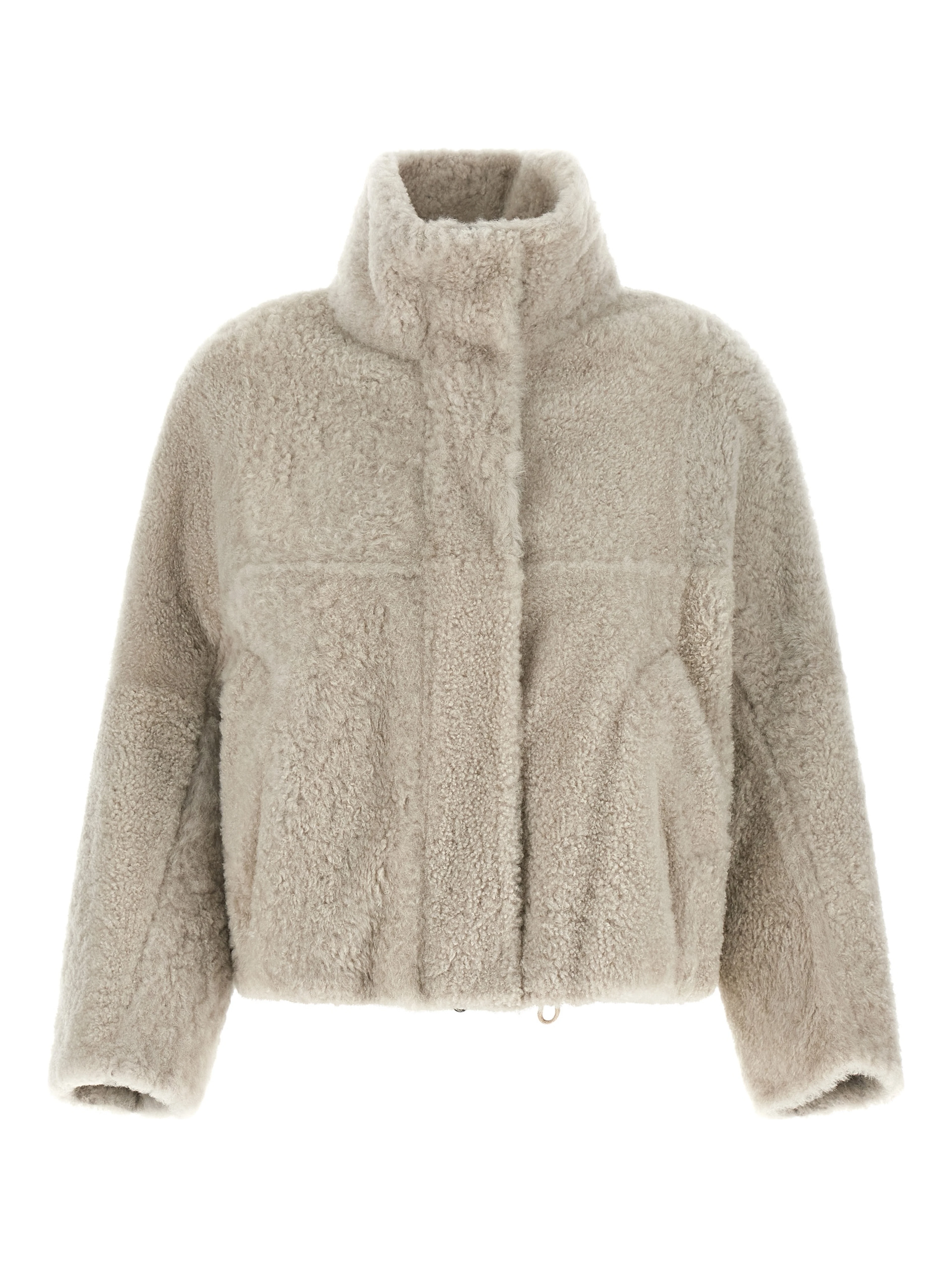 Beige Lamb Leather Full-Length Jacket