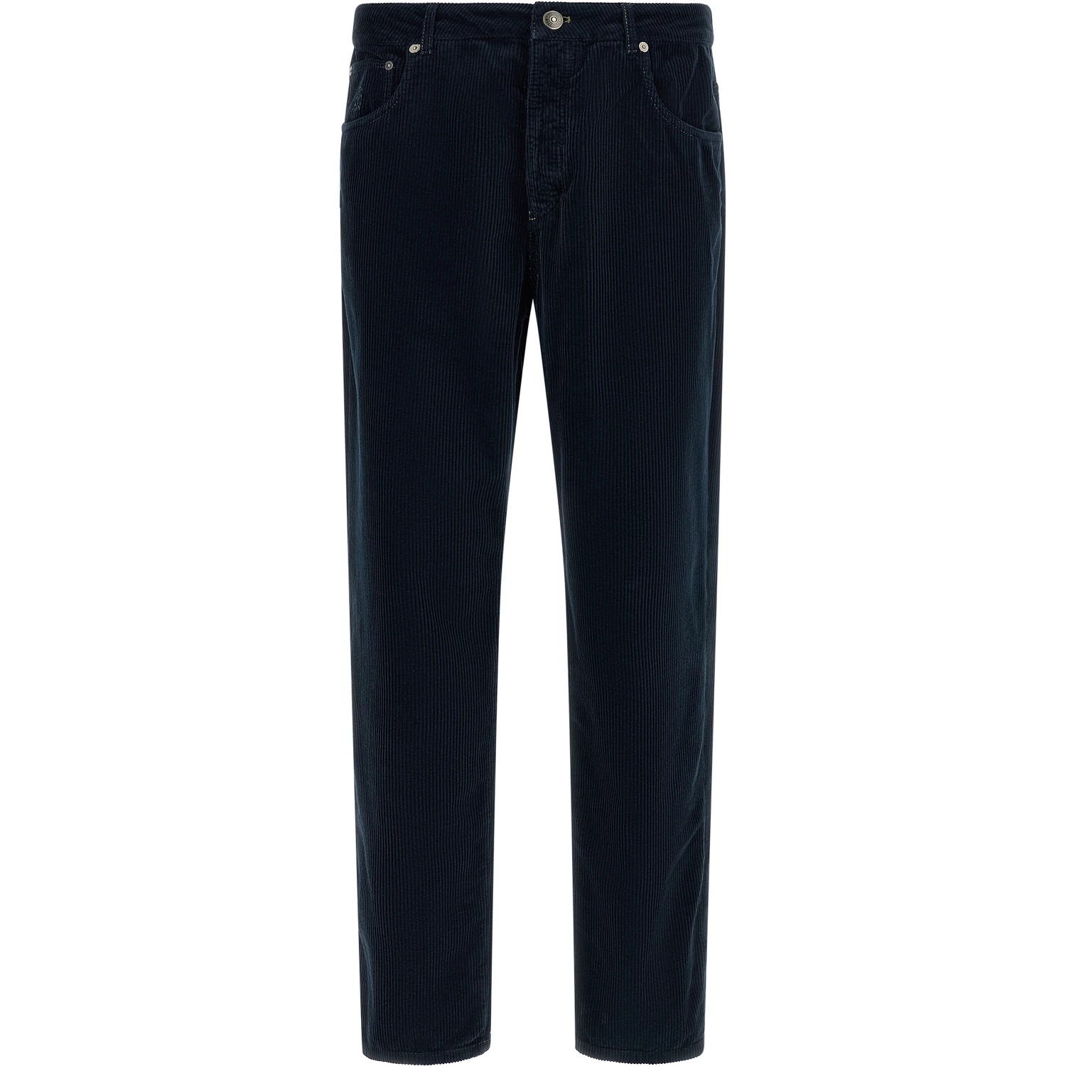 Blue Cotton Casual Pants