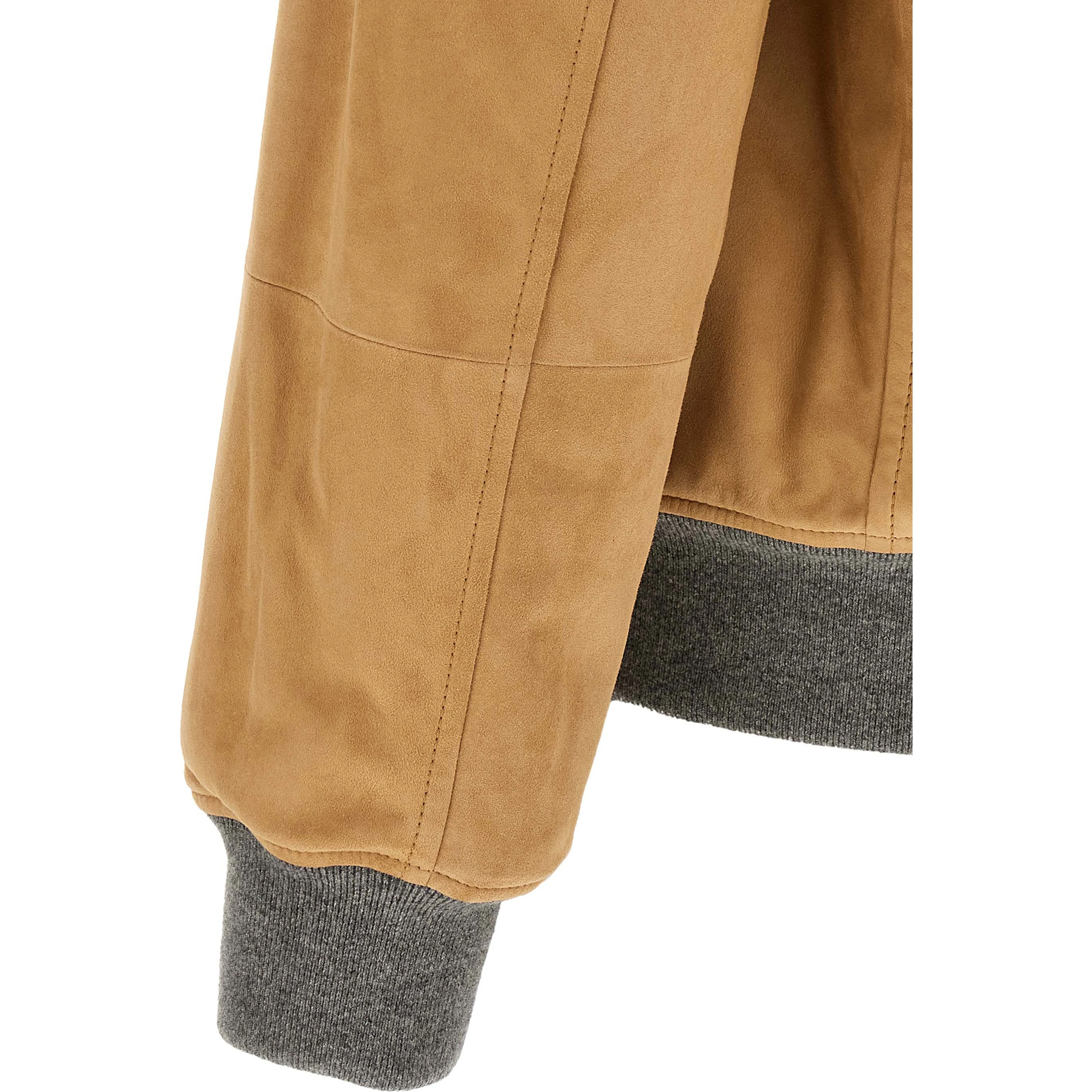 Beige Lamb Leather Leather Jacket