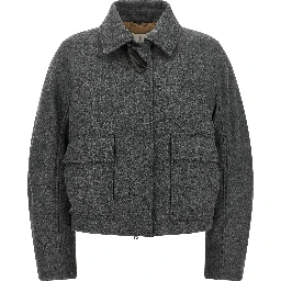 Gray Virgin Wool Full-Length Jacket