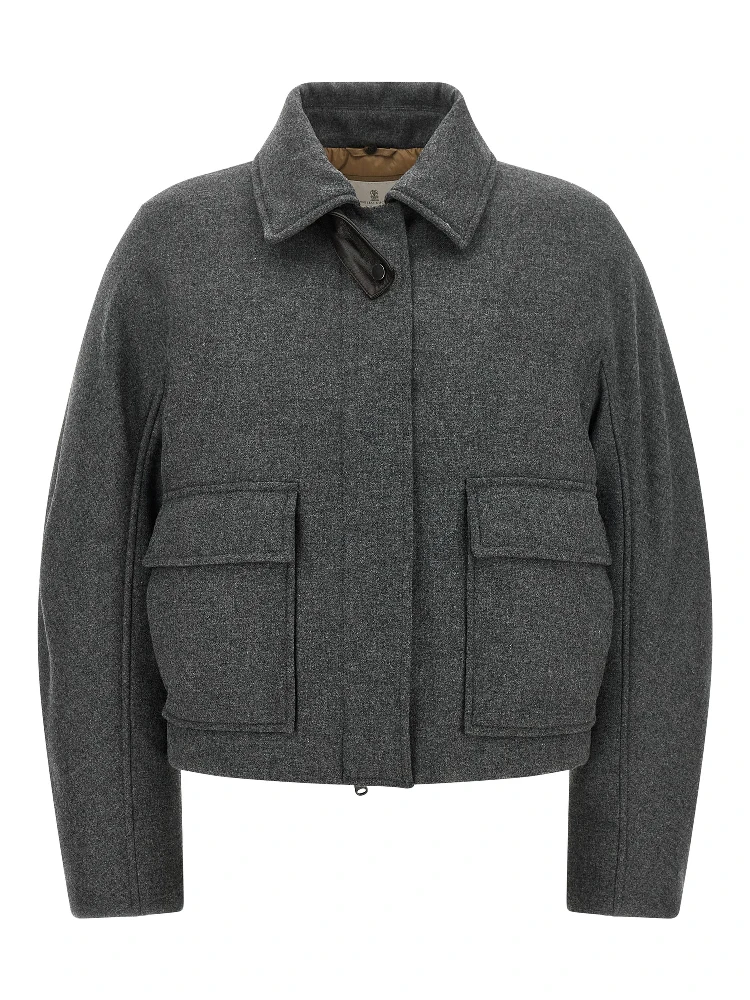 Gray Virgin Wool Full-Length Jacket alternative