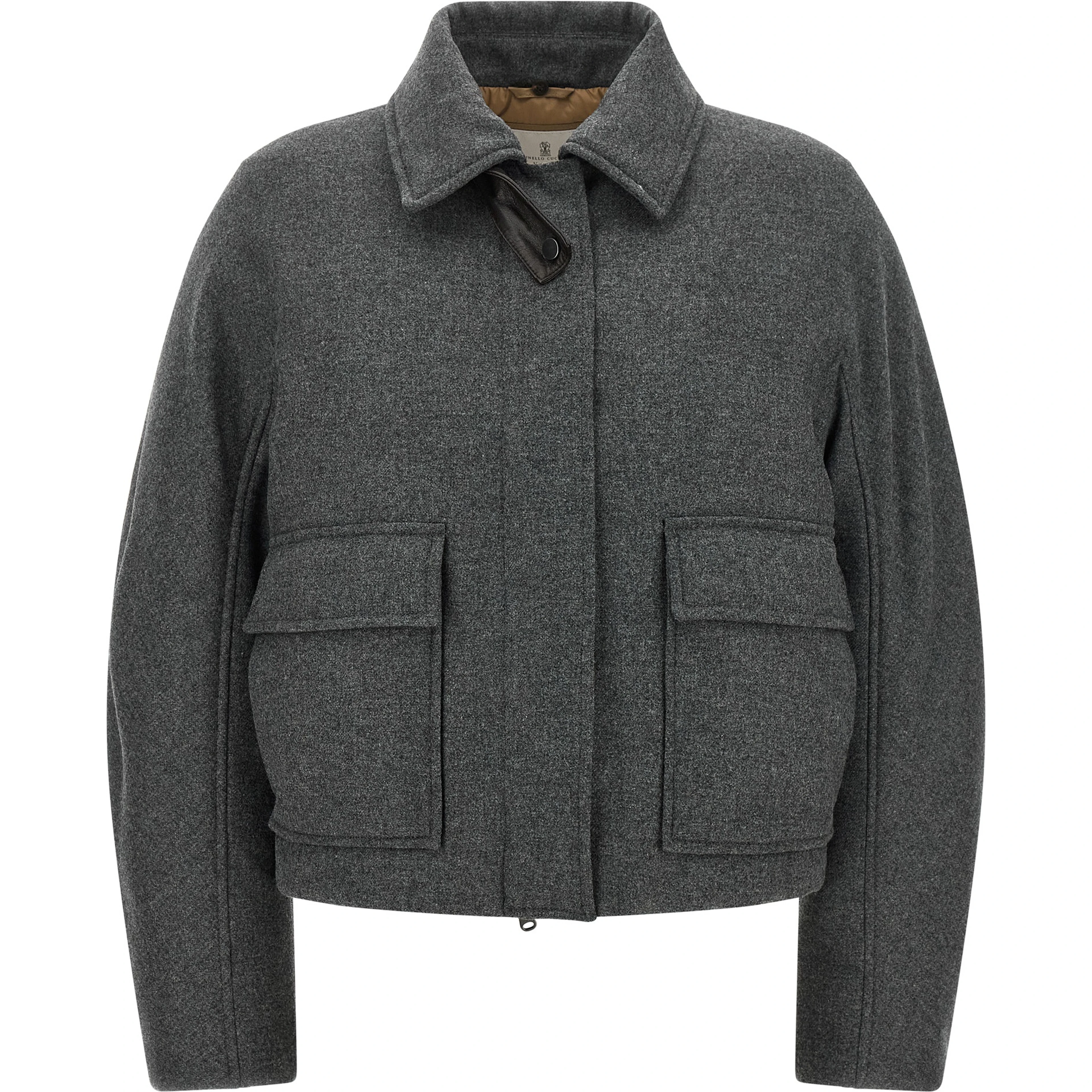 Gray Virgin Wool Full-Length Jacket