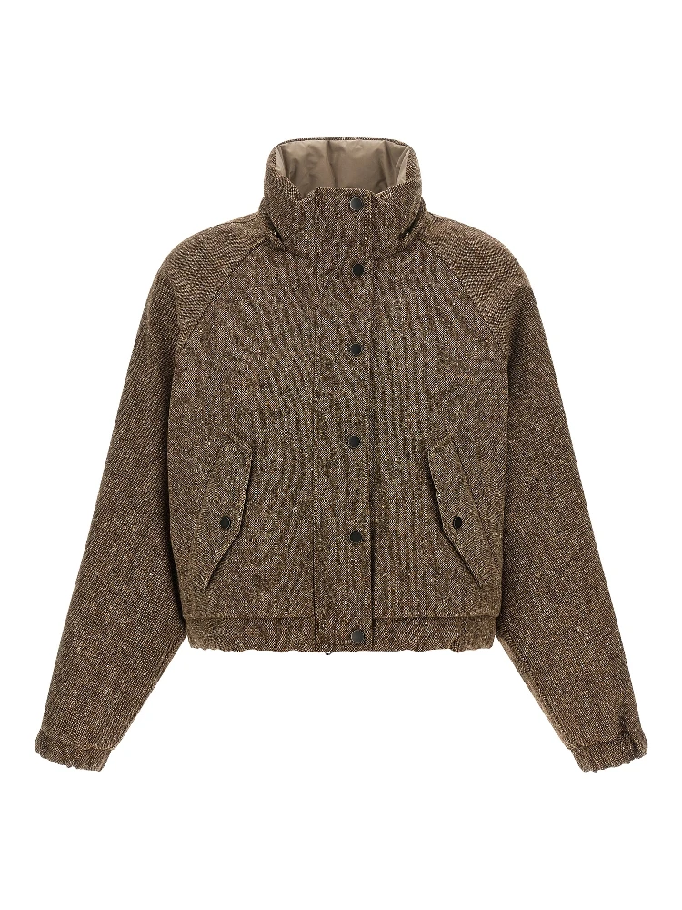 Brown Virgin Wool Full-Length Jacket alternative