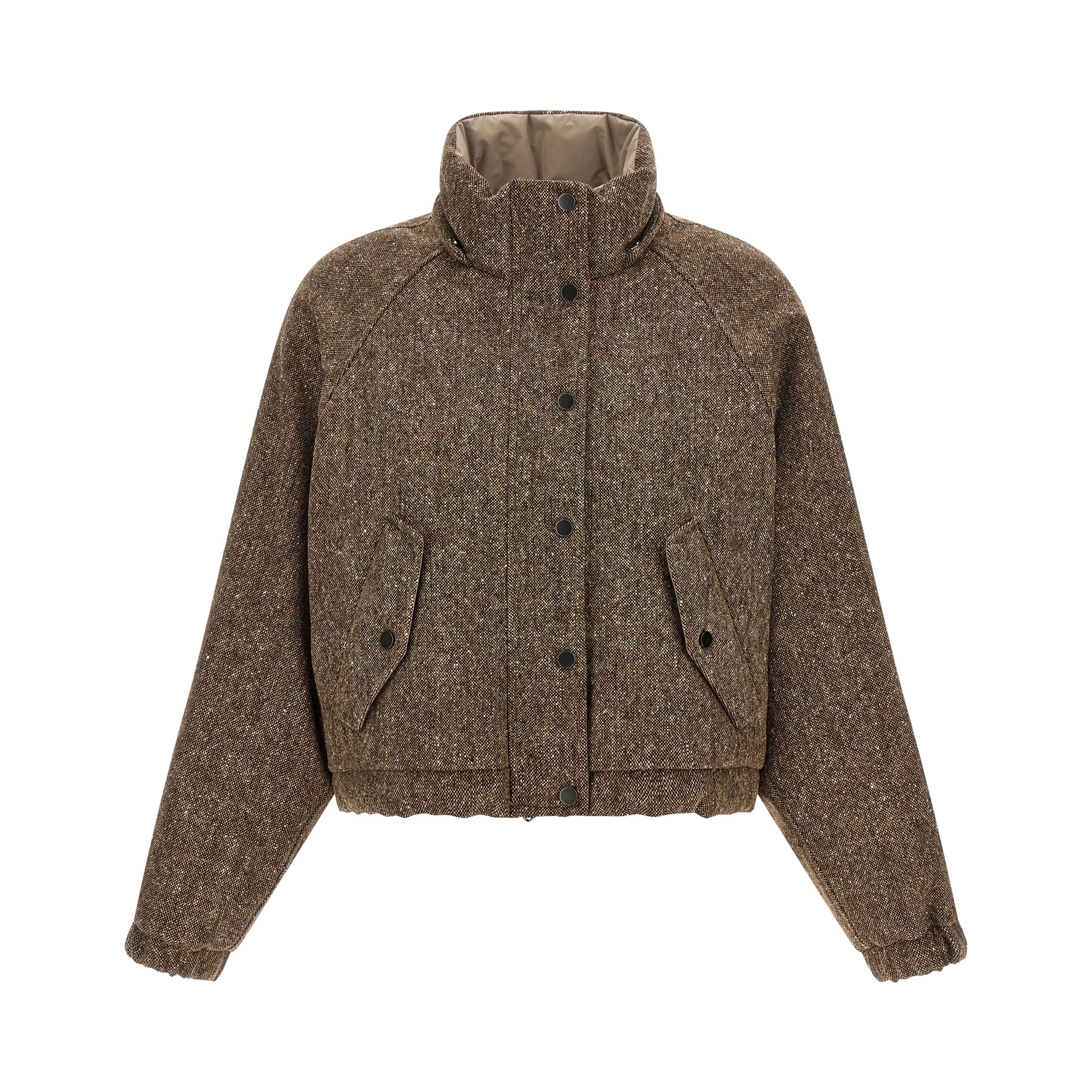 Brown Virgin Wool Full-Length Jacket