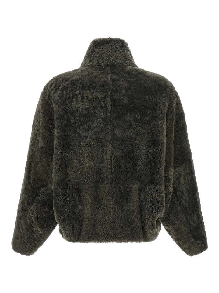 Gray Lamb Leather Full-Length Jacket alternative