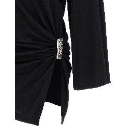 Black Viscose Short Dress