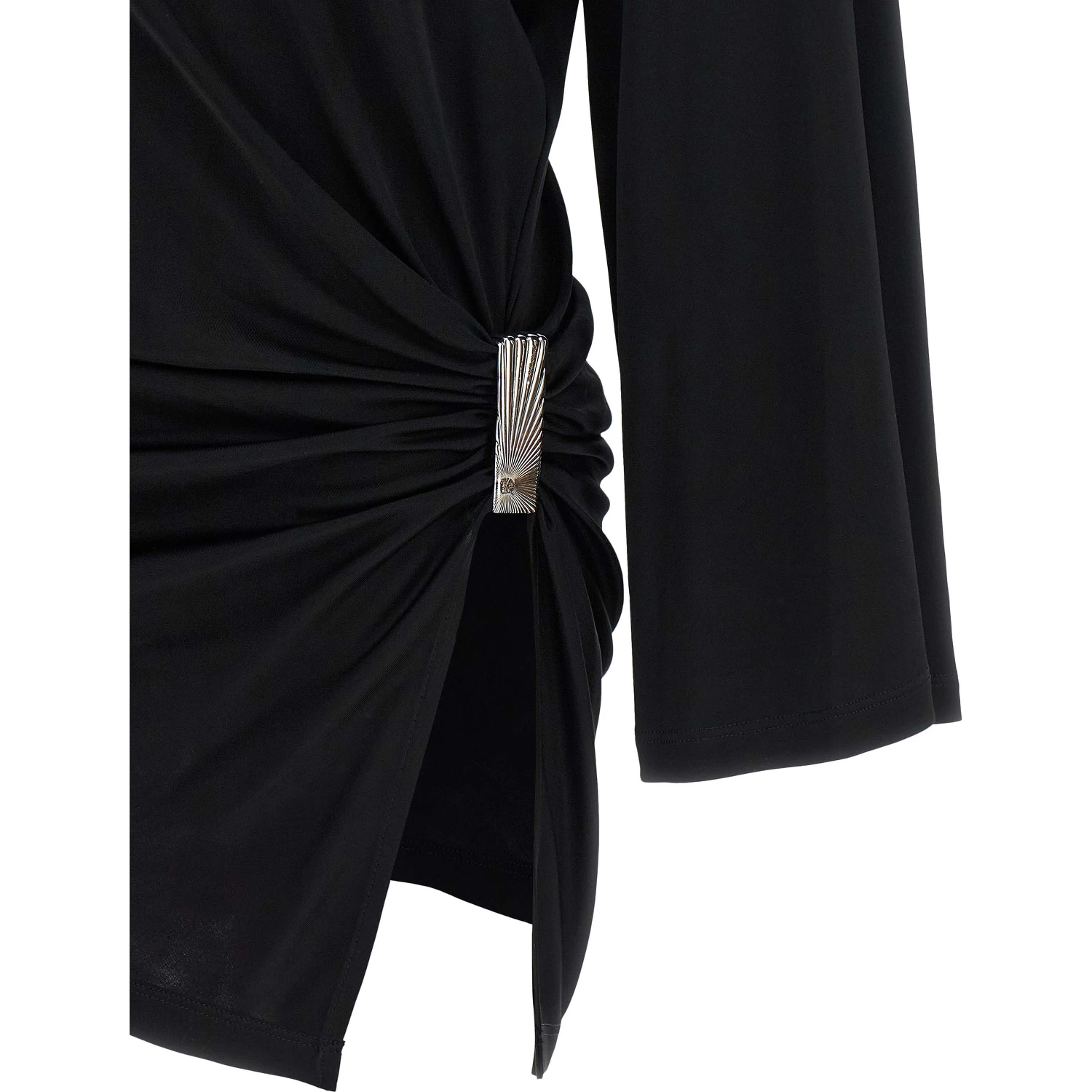 Black Viscose Short Dress