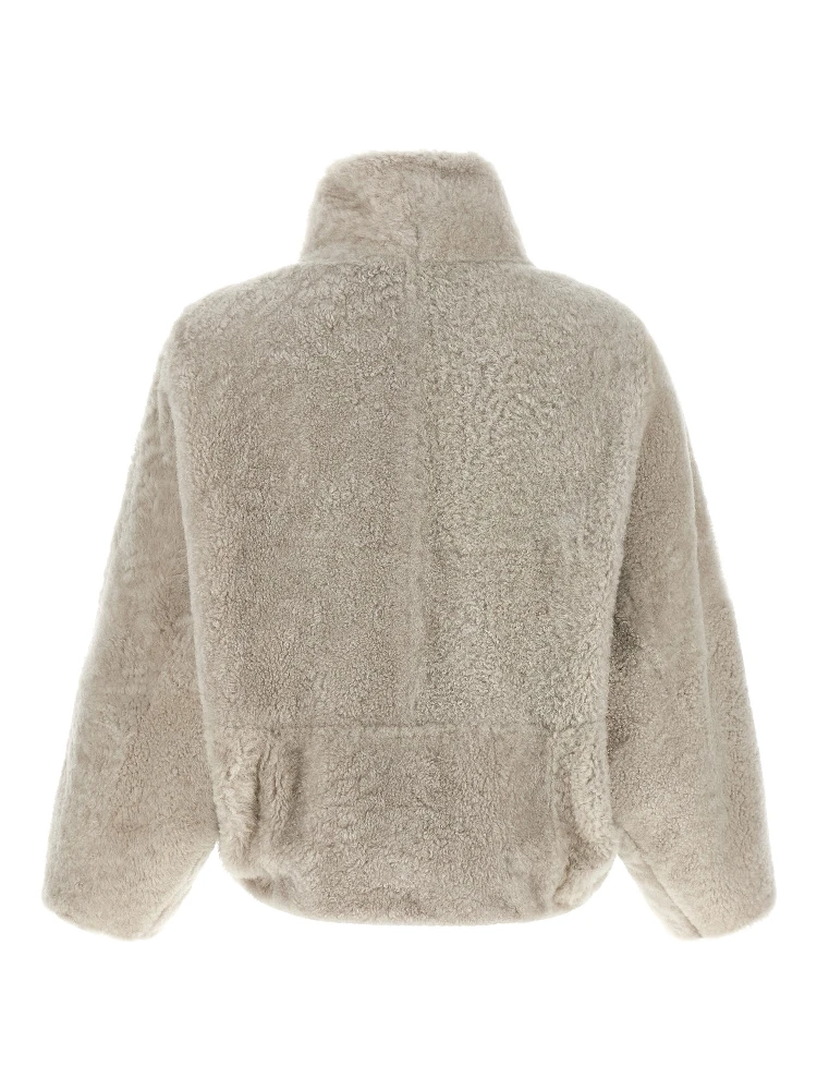 Beige Lamb Leather Full-Length Jacket alternative