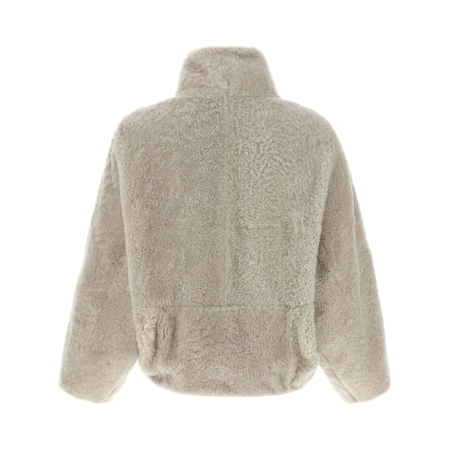 Beige Lamb Leather Full-Length Jacket
