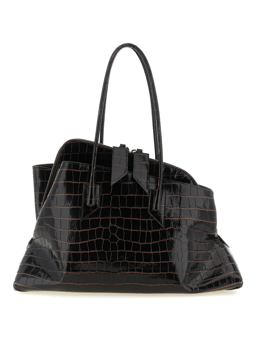 Brown Bovine Leather Shoulder Bag
