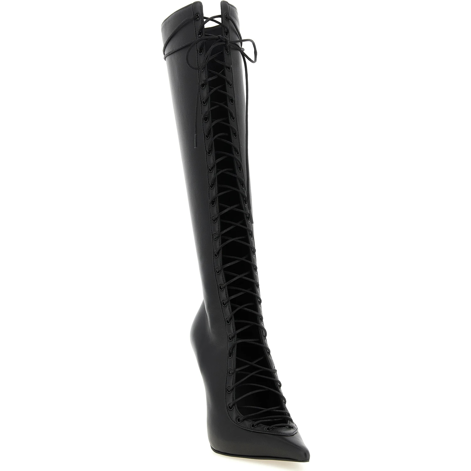 Black Lamb Leather Over The Knee