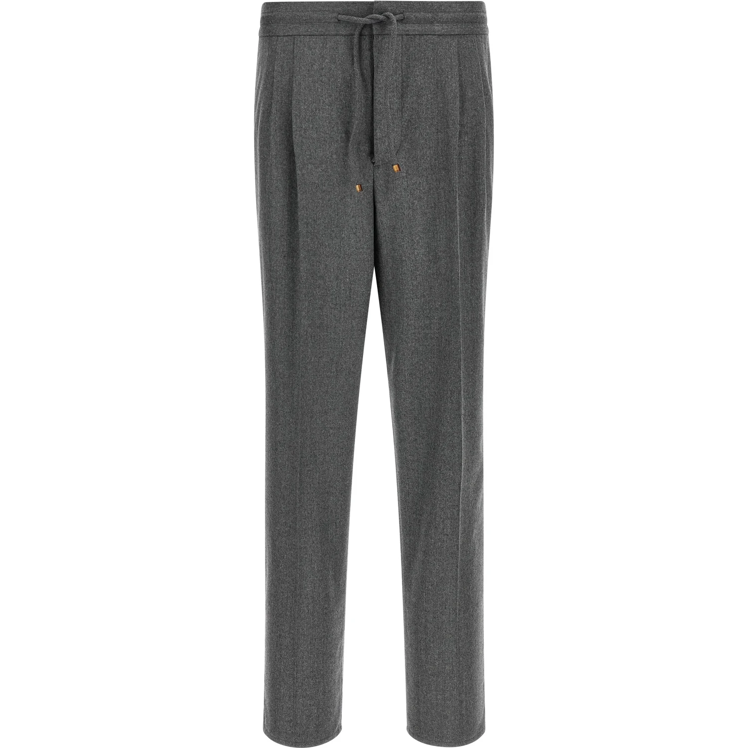 Gray Virgin Wool Casual Pants