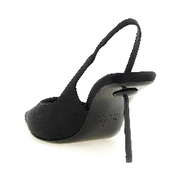 Black Viscose High Heel Pumps