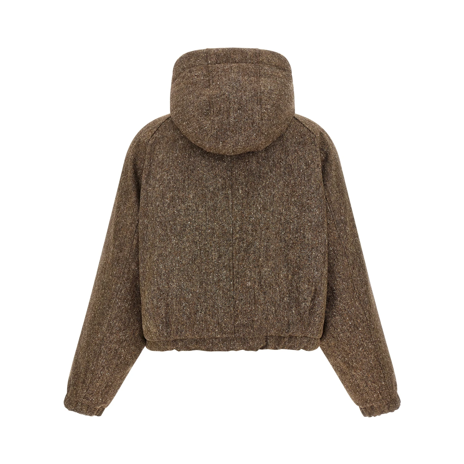 Brown Virgin Wool Full-Length Jacket