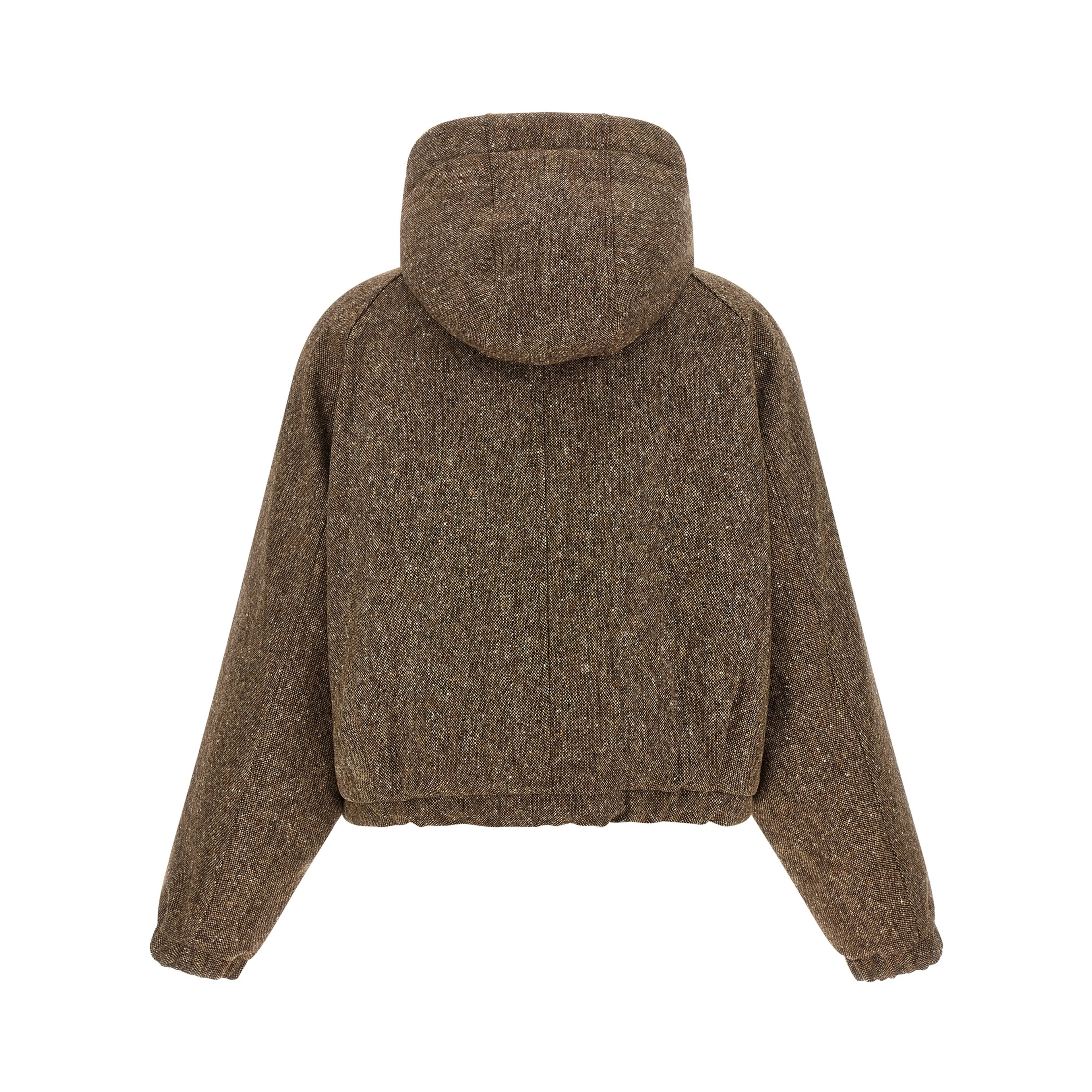 Brown Virgin Wool Full-Length Jacket