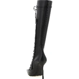 Black Lamb Leather Over The Knee
