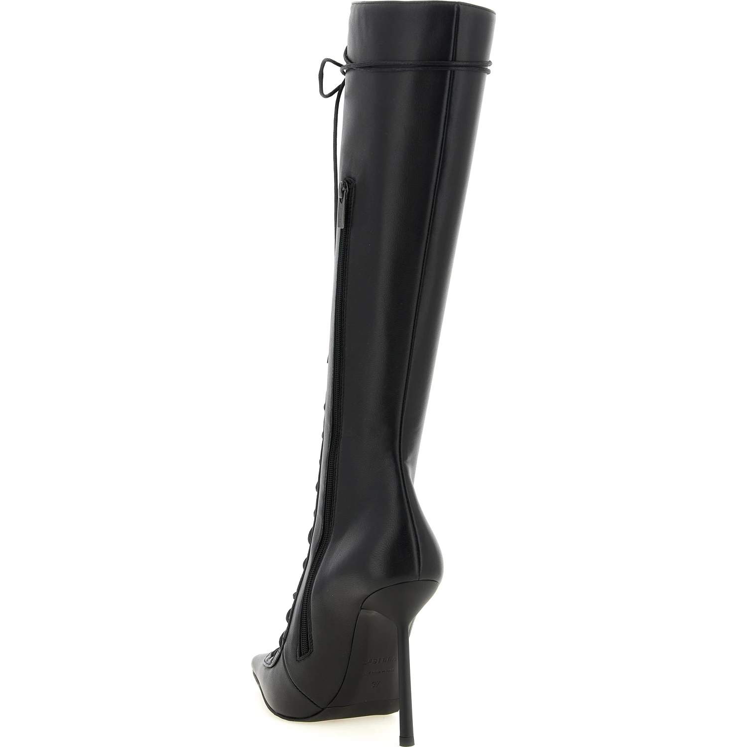 Black Lamb Leather Over The Knee