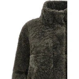 Gray Lamb Leather Full-Length Jacket