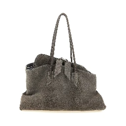 Gray Bovine Leather Shoulder Bag