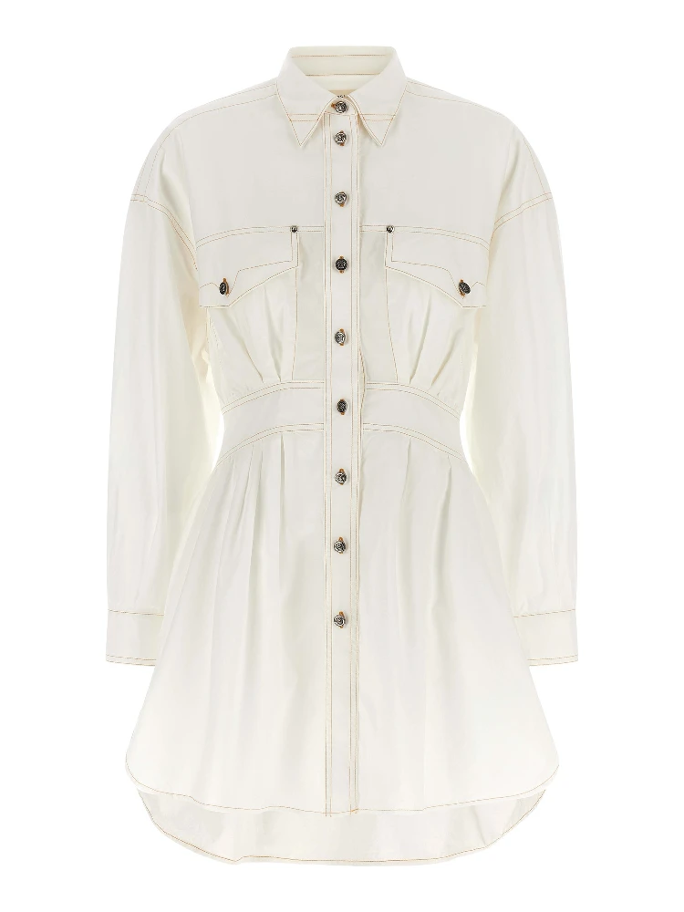 White Cotton Short Dress