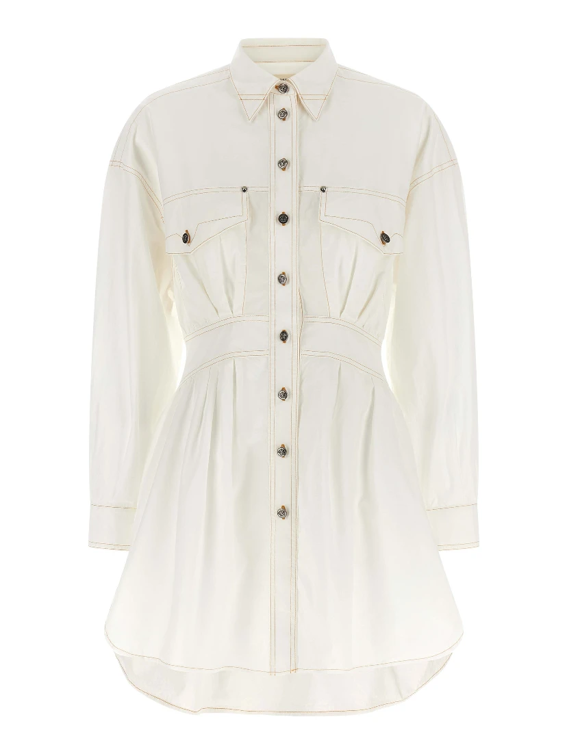 White Cotton Short Dress